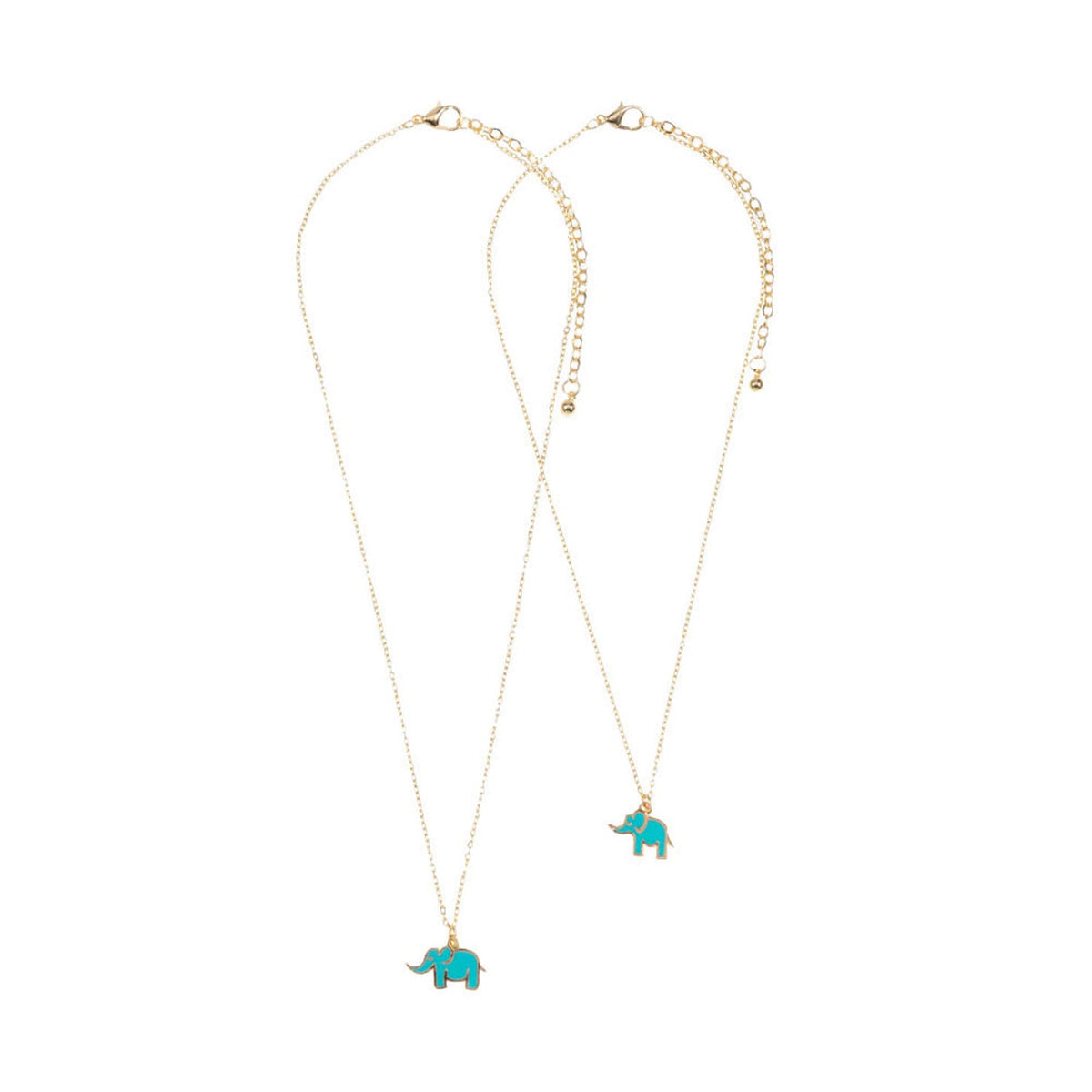 2PCS Enamel Elephant Pendant Moms and Kids Set Necklaces