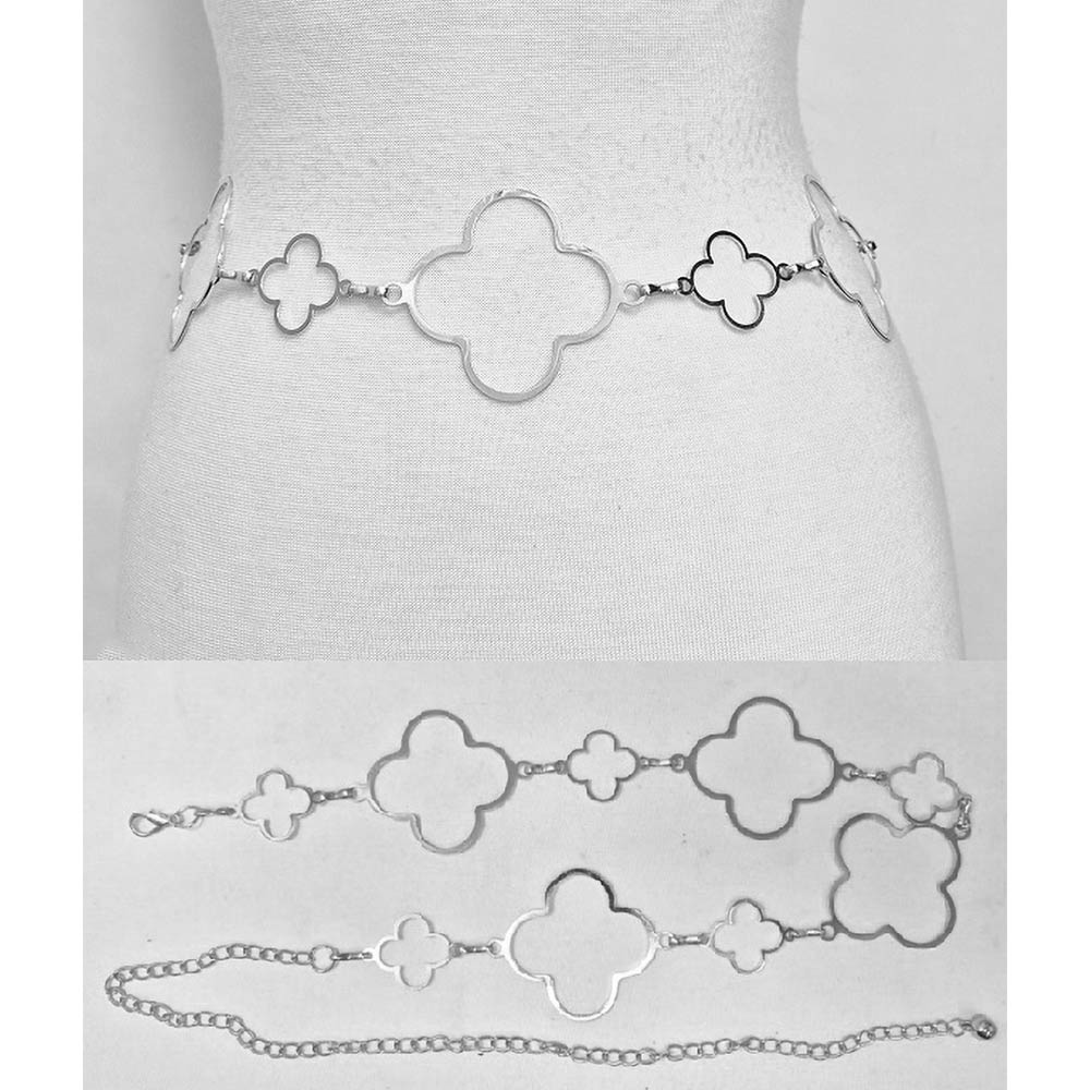 Open Quatrefoil Link Waist Chain Belt