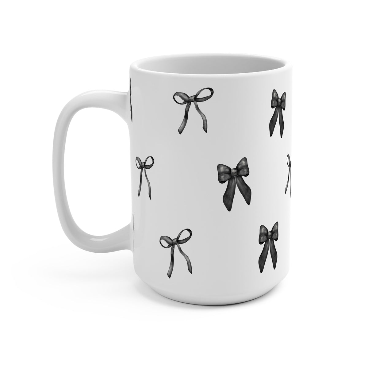Vasos de cristal con lazos coquette negros