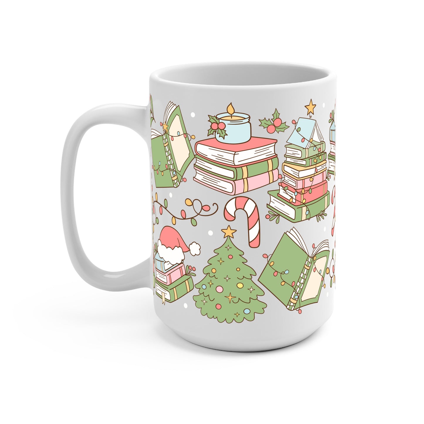 Bookish Christmas Glass Cups