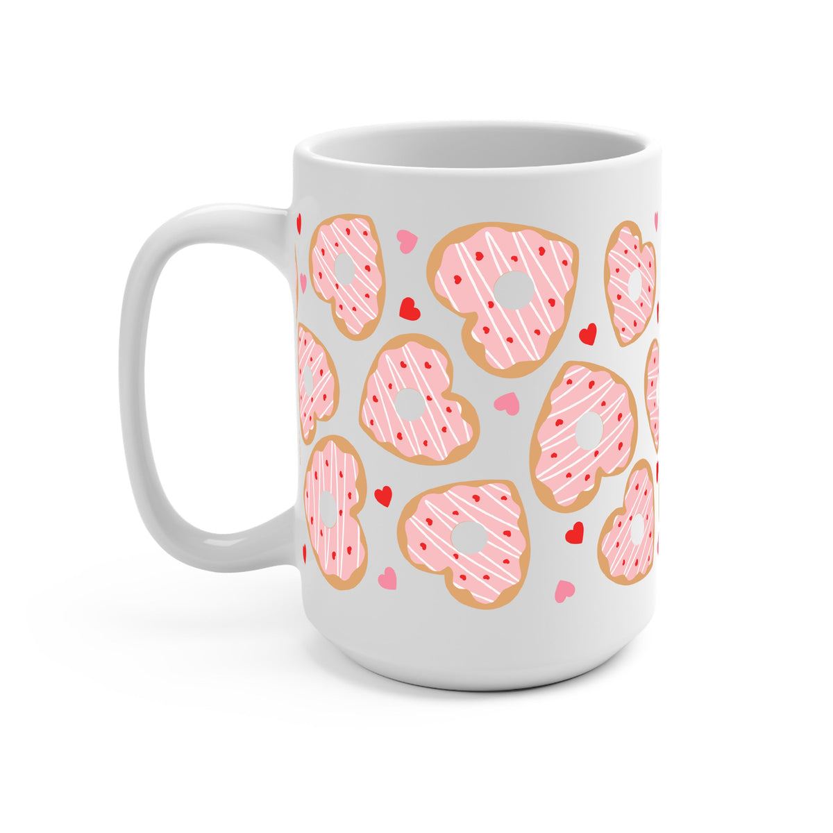 Valentine Donut Hearts Glass Cups