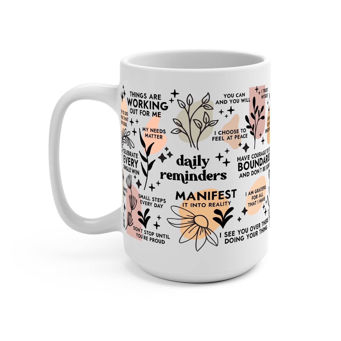 Daily Reminders Affirmations Glass Cups