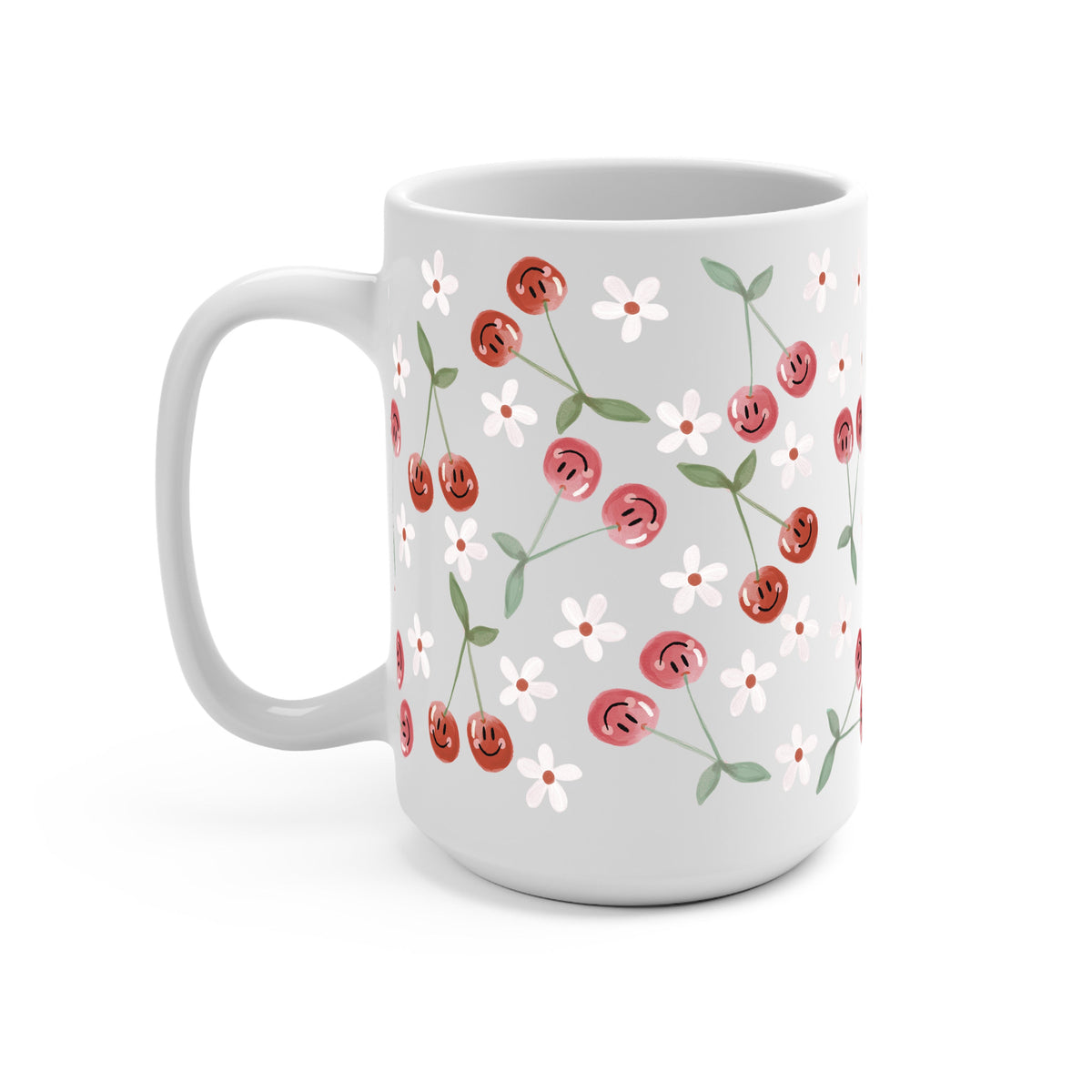 Watercolor Smiley Cherries Glass Cups