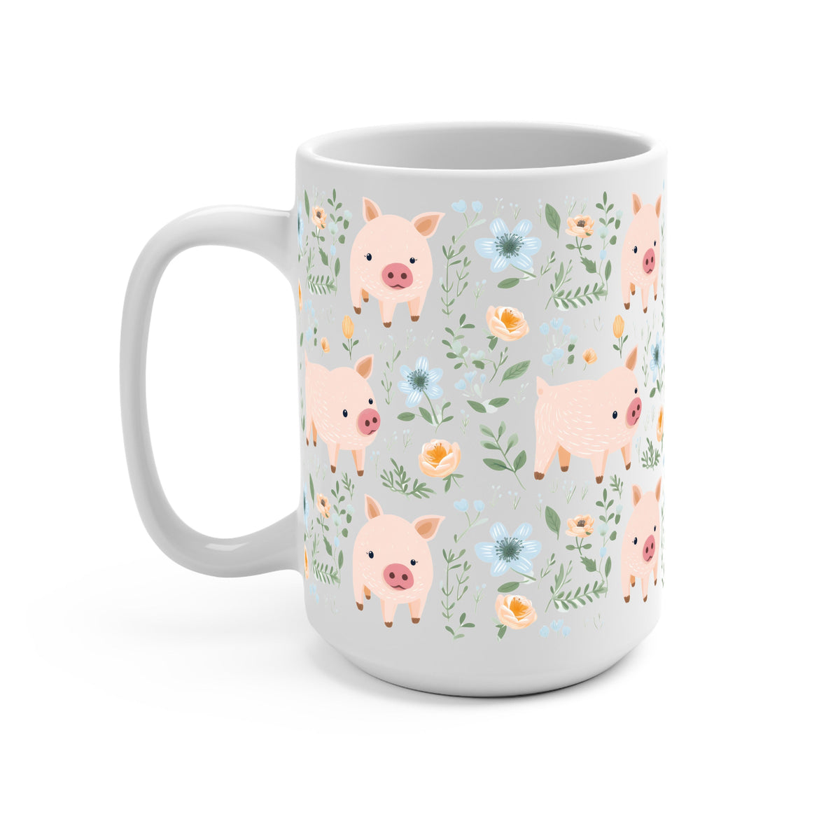 Piggies and Posies Glass Cups