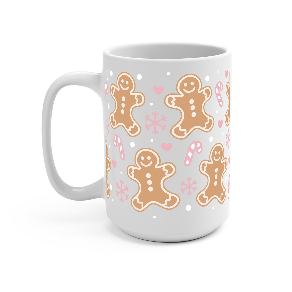 Pink Gingerbread Christmas Glass Cups