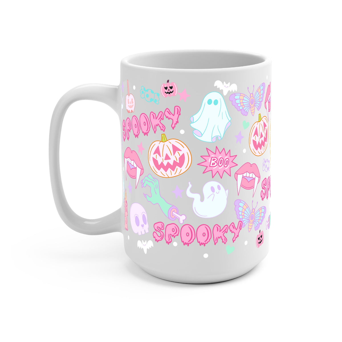 Pastel Pink Halloween Glass Cups