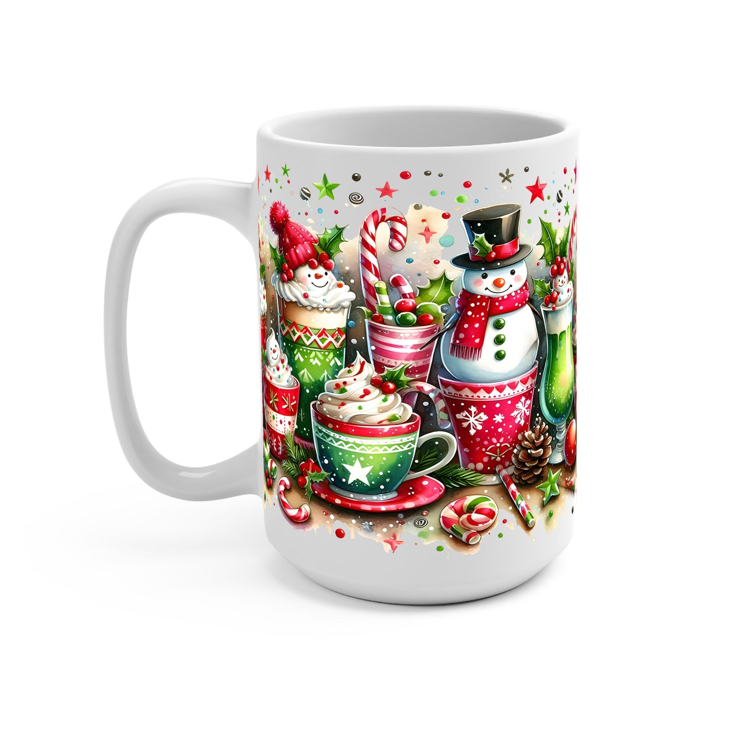 Holiday Snowman Glass Cups
