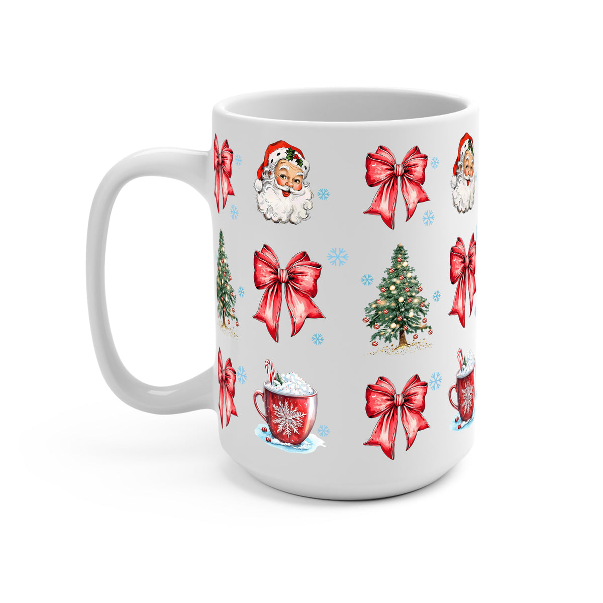 Christmas Bow Clause Glass Cups