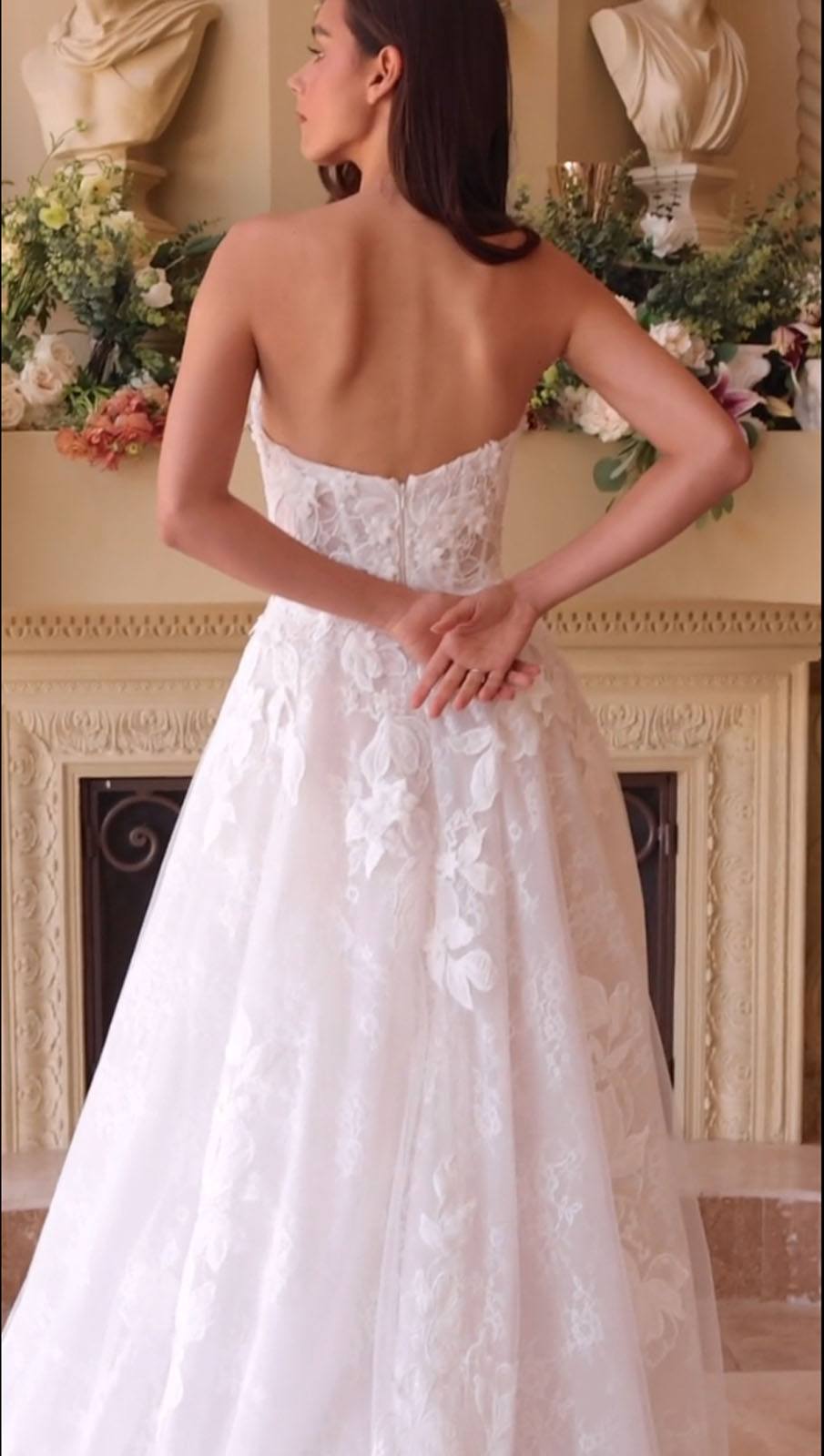 Andrea & Leo WL034 Vestido de novia de encaje corte A tipo balón