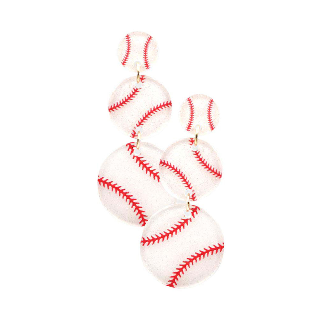 Acetate Baseball Link Earrings