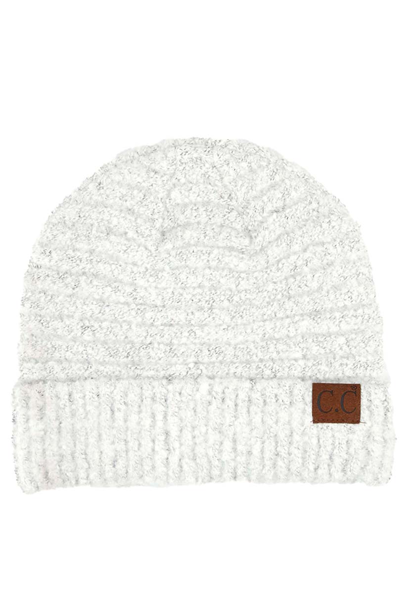 C.C Solid Boucle Yarn Beanie Hat with Cuff