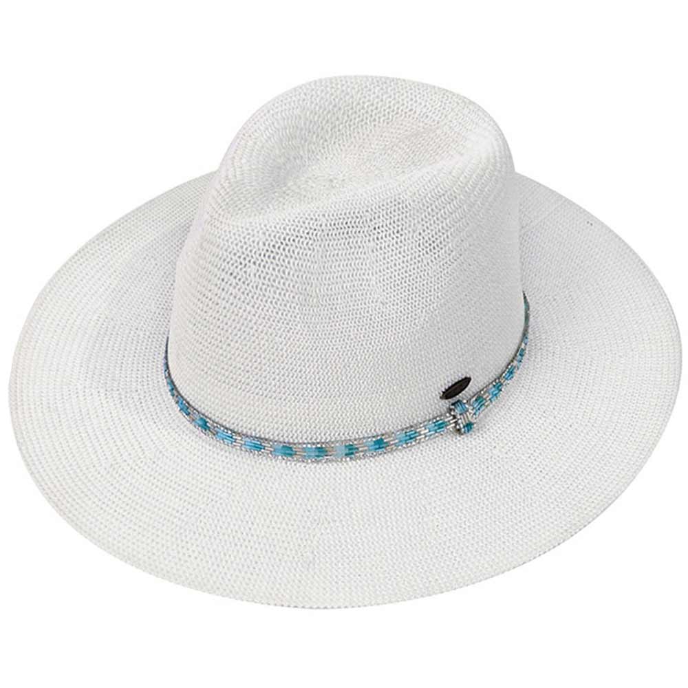 C.C Rhinestone Bugle Bead Trim Panama Hat