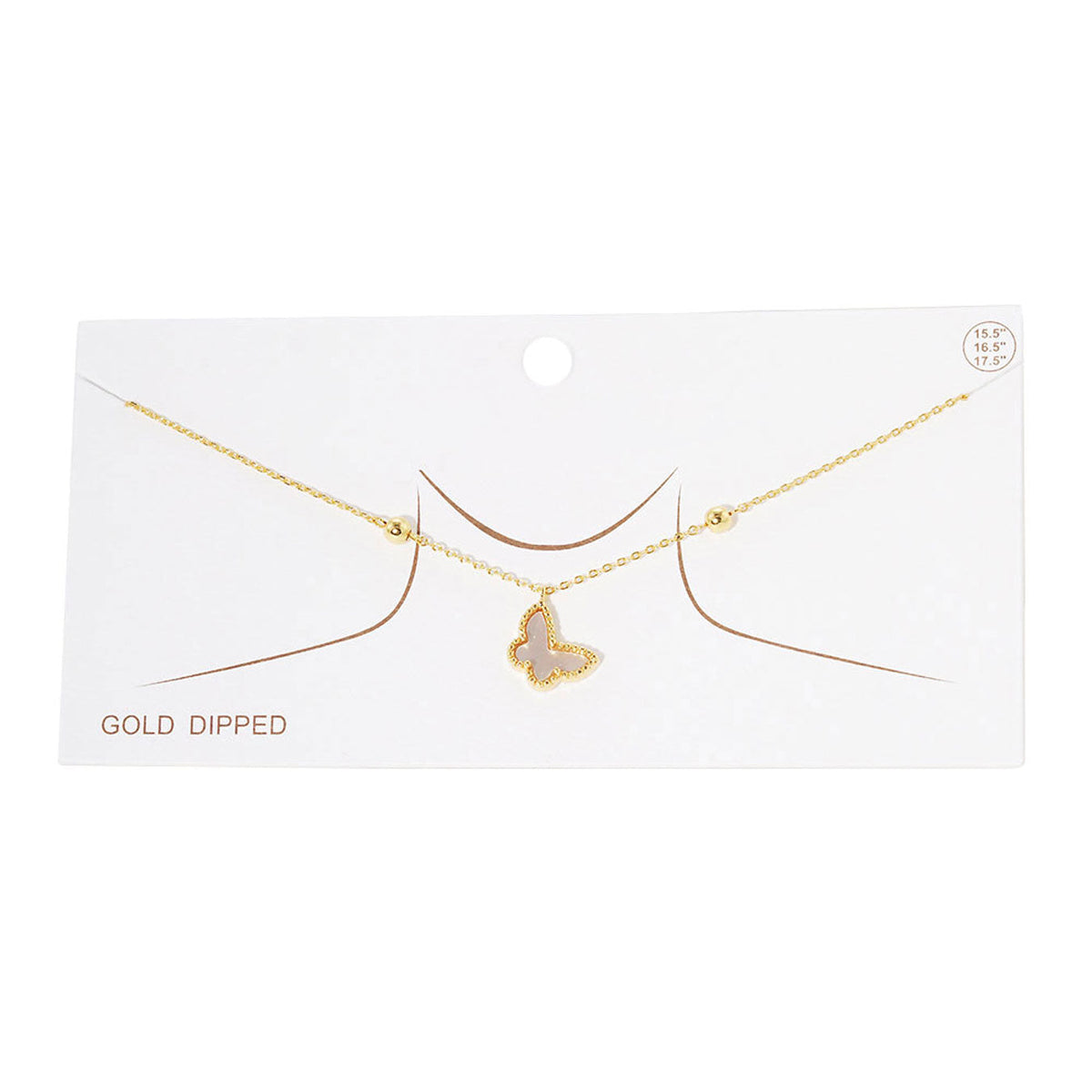 Top Gold Dipped Enamel Butterfly Pendant Necklace