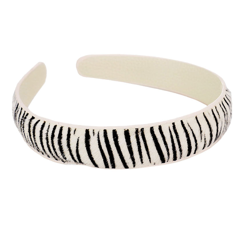 Zebra Pattern Genuine Leather Headband
