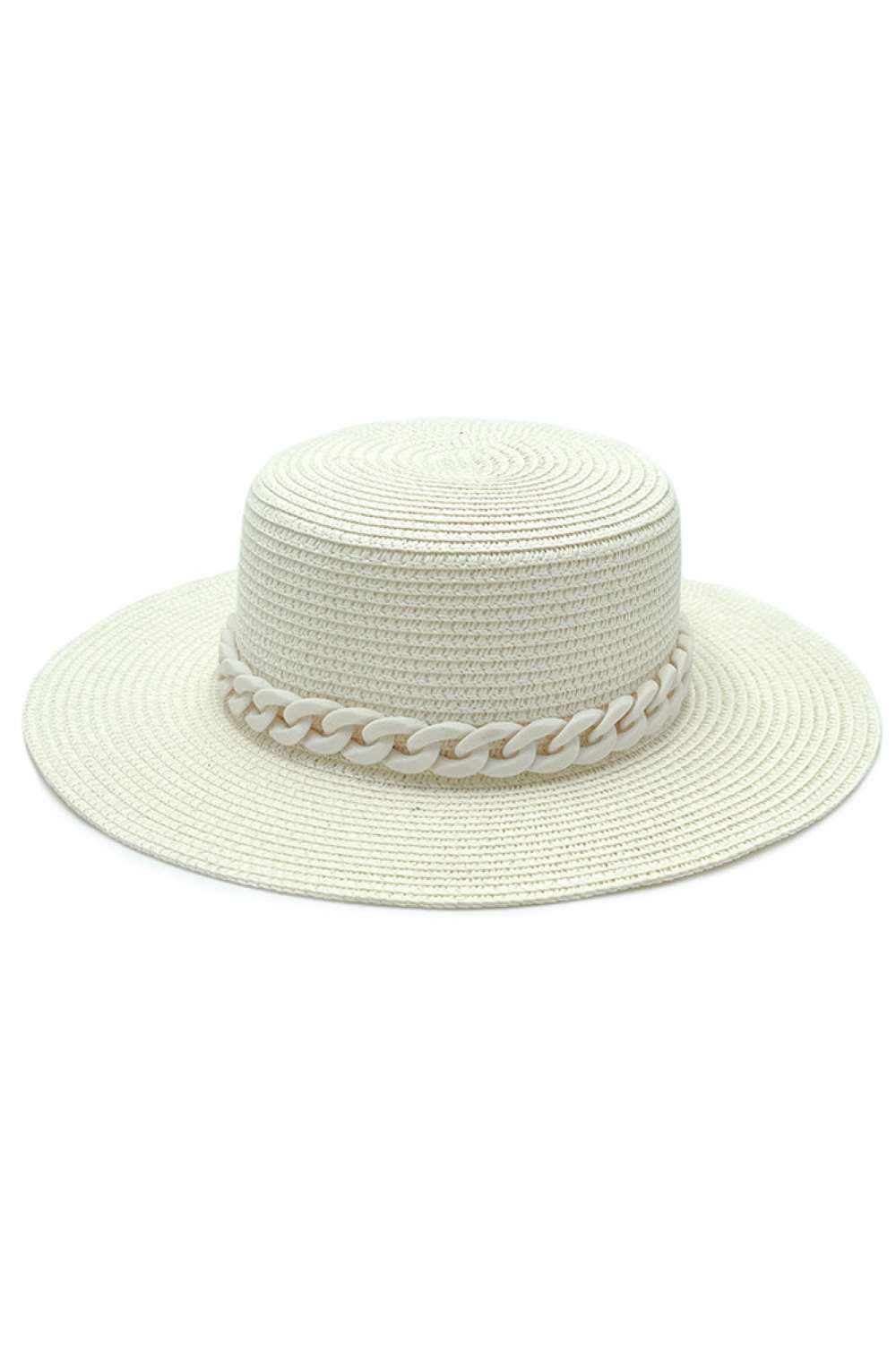 Chain Accent Boater Hat