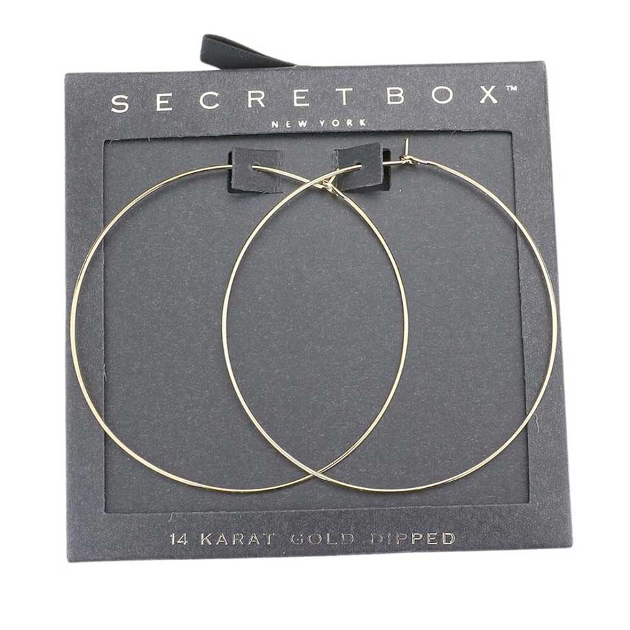 Secret Box 14K Gold Dipped Metal Hoop Earrings