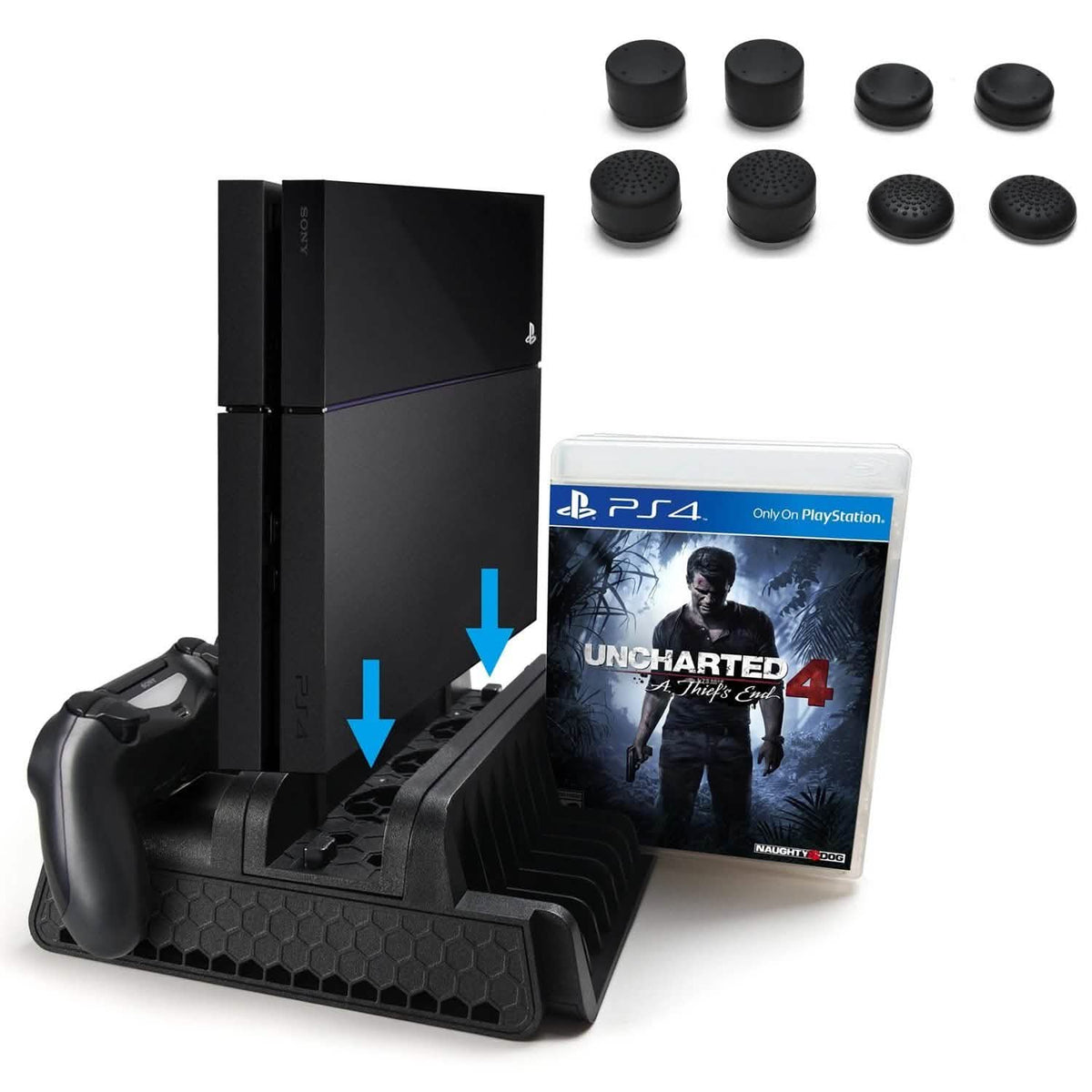 Soporte vertical Agptek PS4 con ventilador de refrigeración