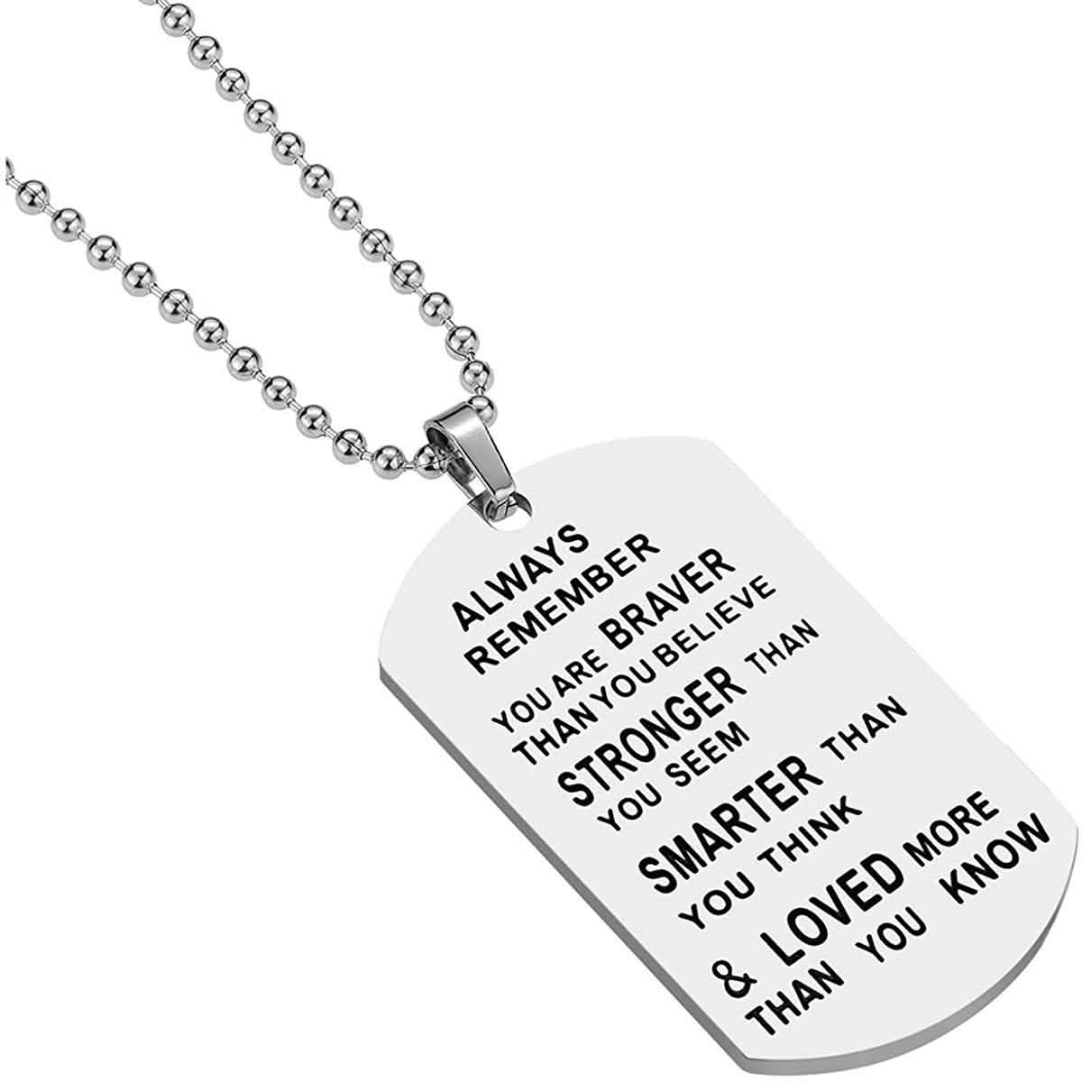 Collar con colgante "Siempre recuerda que eres más valiente de lo que crees"