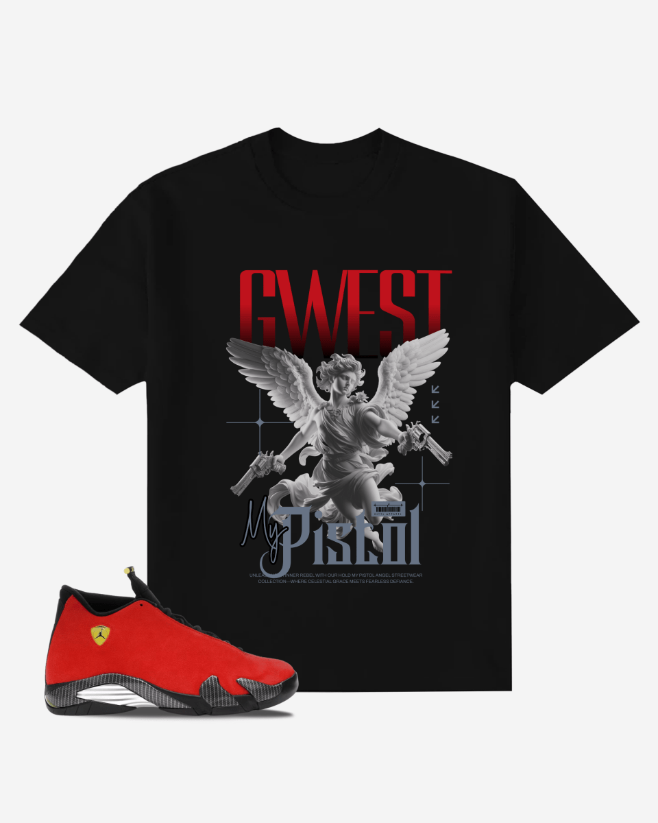 G West Angel Gun Streetwear Oversized T-Shirt Mens
