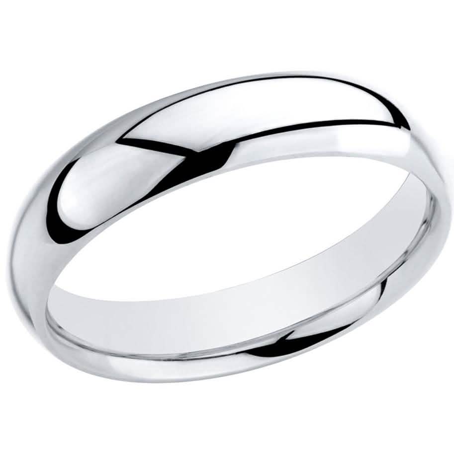 Alianza de boda unisex lisa de 5 mm, de alto pulido y resistente al deslustre