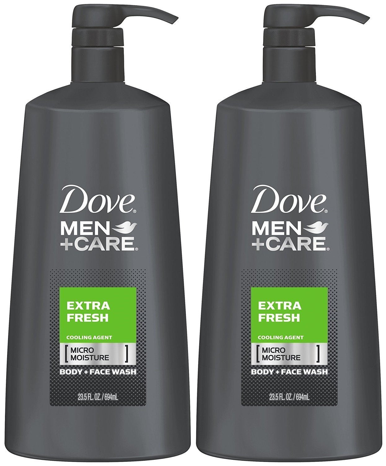 Dove Men+Care Body Wash Extra Fresh, 695 ml (Paquete de 2)