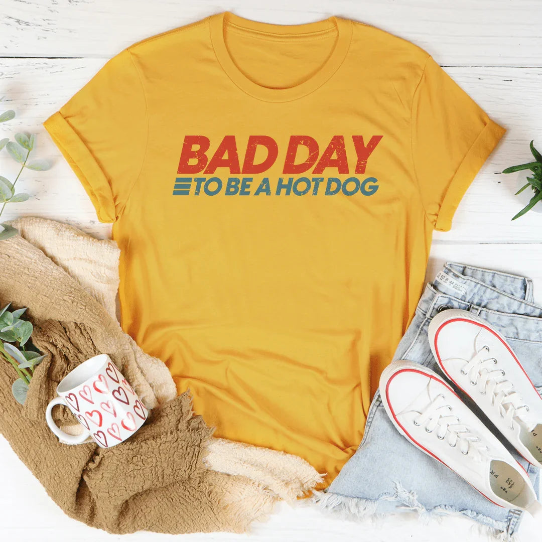 Retro Summer BBQ Graphic T-Shirt – "Bad Day To Be A Hot Dog" Tee