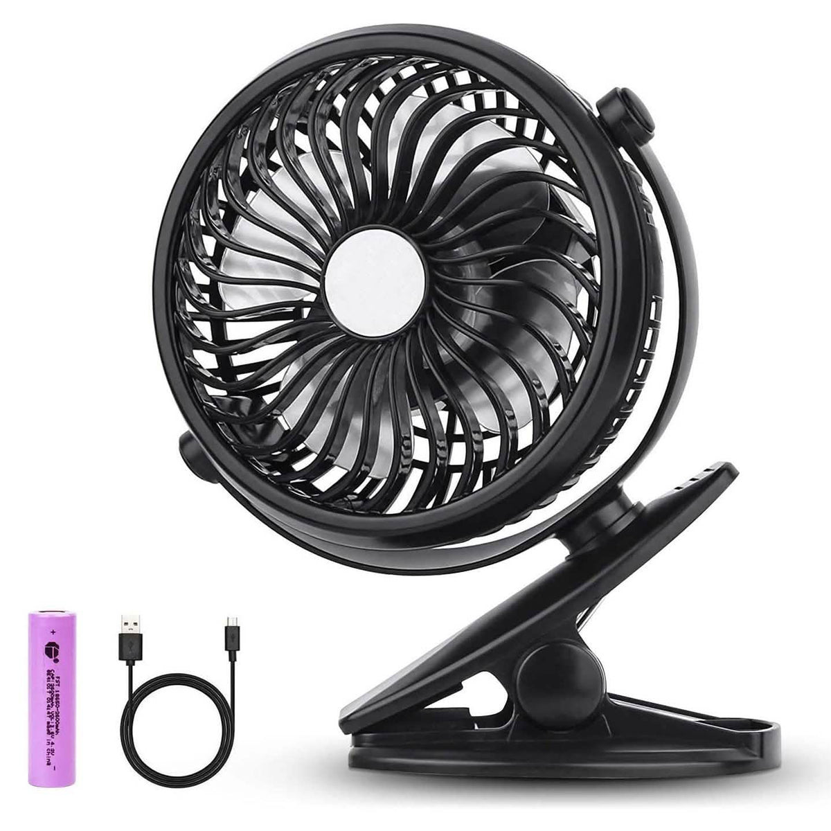 Ventilador de escritorio pequeño con clip, funciona con pilas