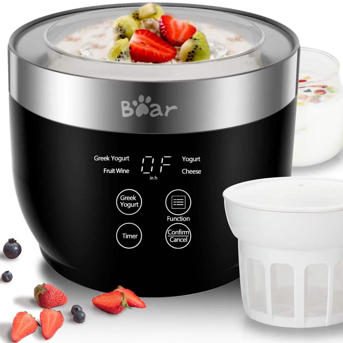 Máquina para hacer yogur Bear con recipiente interior de acero inoxidable