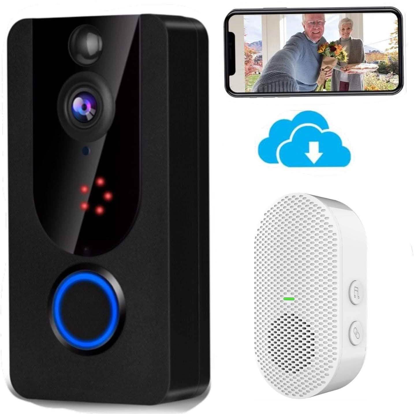 Cámara de timbre inalámbrica Bextgoo 1080P con timbre interior