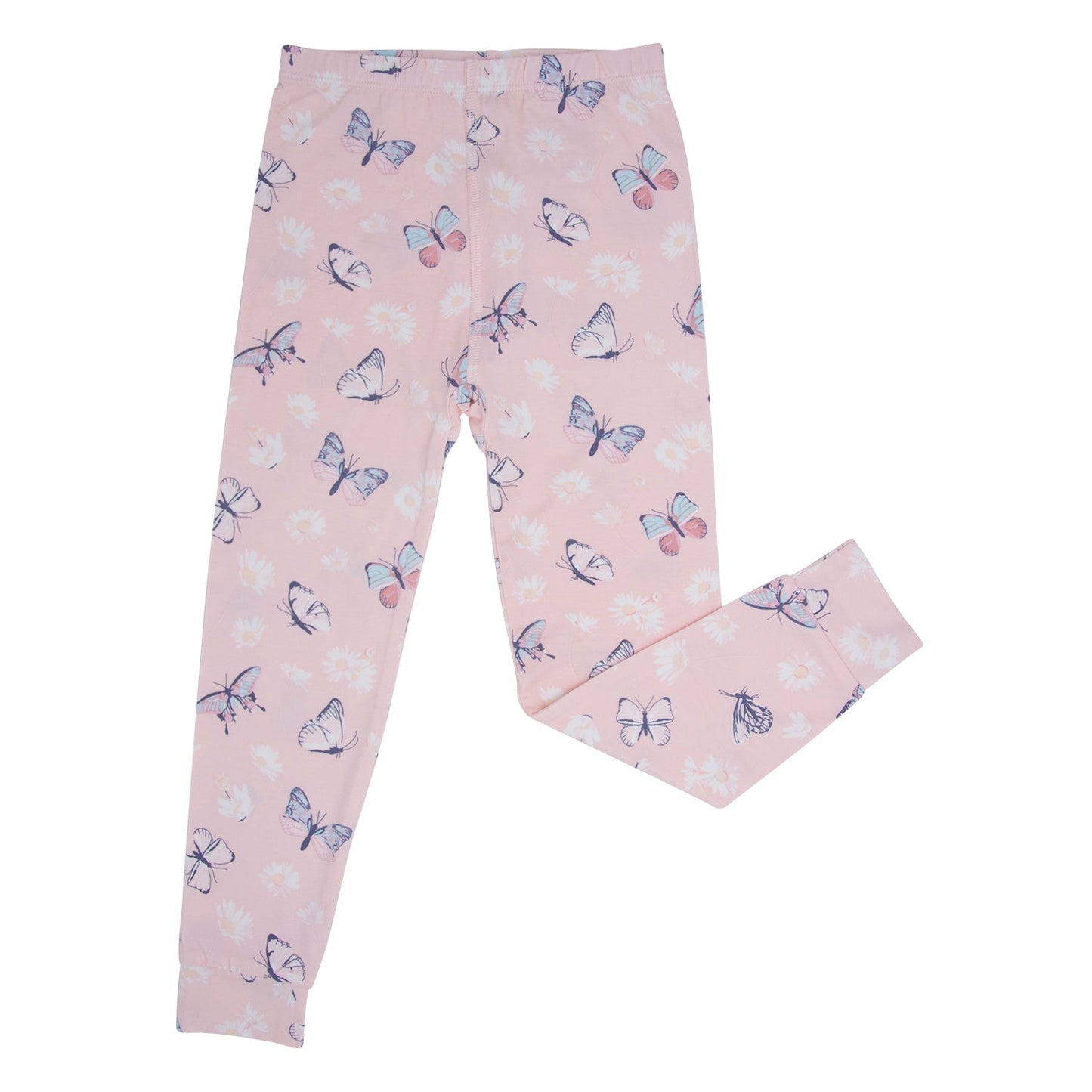 Pijama de mariposas rosadas, margaritas y bambú para niños grandes