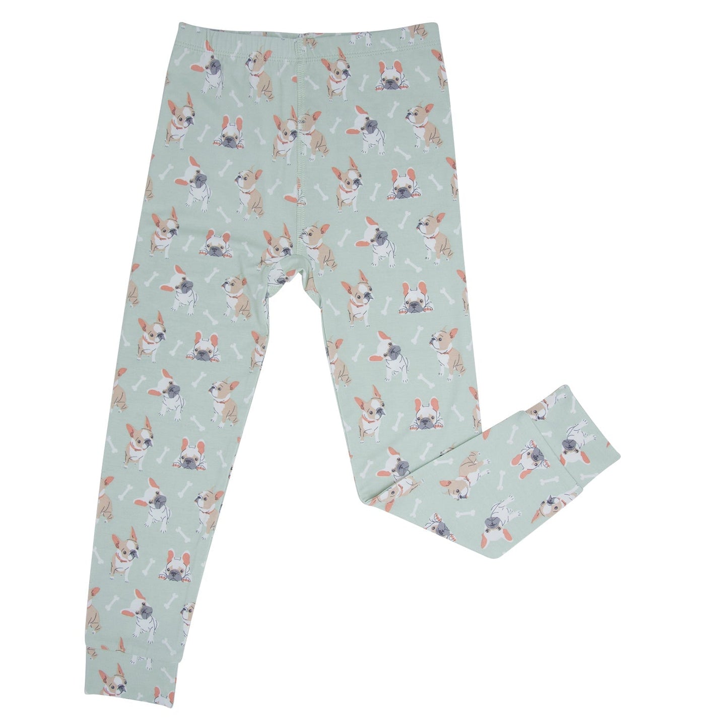 Pijama para niños grandes con estampado de cachorro bulldog francés menta