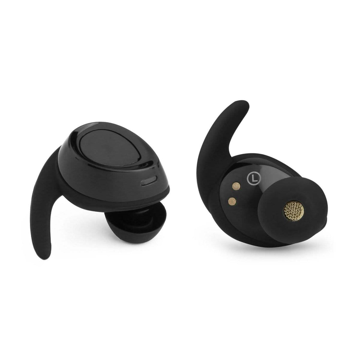 Mini Auriculares Inalámbricos Bluetooth Gemelos Negros con Micrófono Estéreo de Graves Puros In-Ear TWS