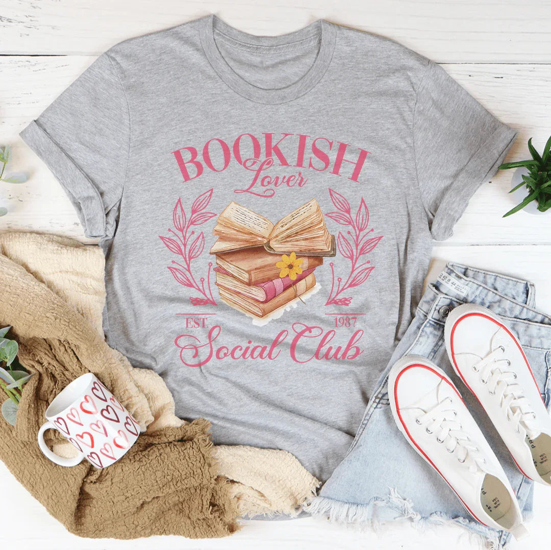 Retro Script Bookish Graphic Top – Bookish Lover Social Club Reading Shirt