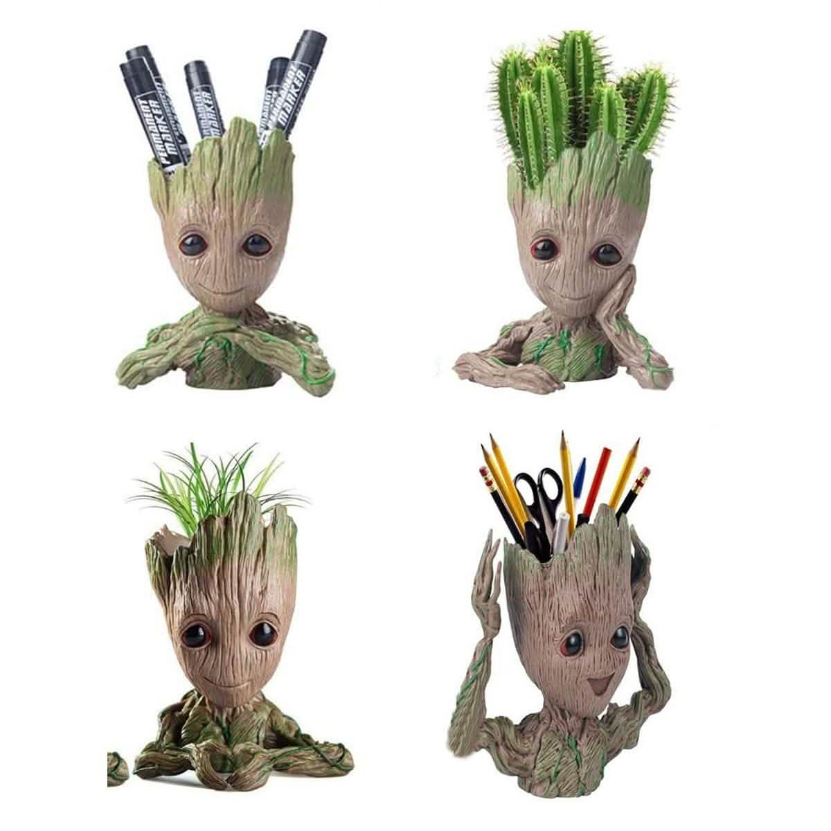 Boxod Treeman Baby Groot Maceta Suculenta con Agujero Portalápices