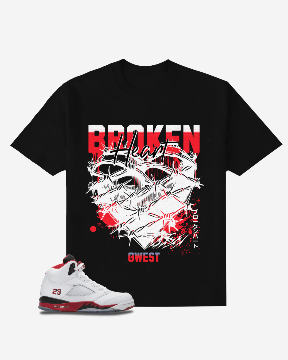 G West Broken Heart Oversized T-Shirt Mens