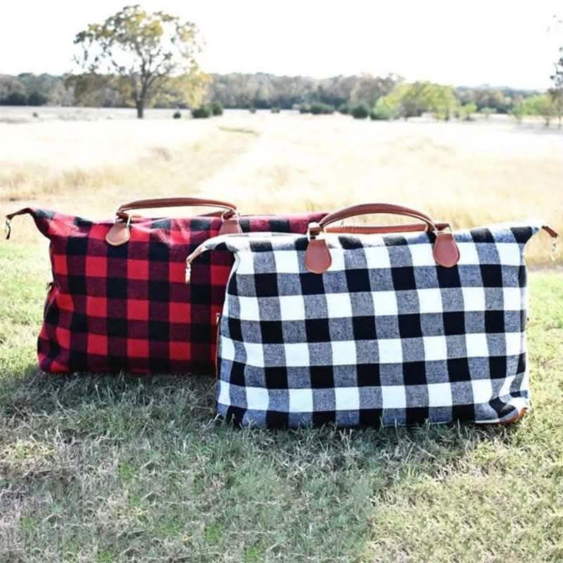Bolso de mano/bolsa de fin de semana con estampado de cuadros búfalo