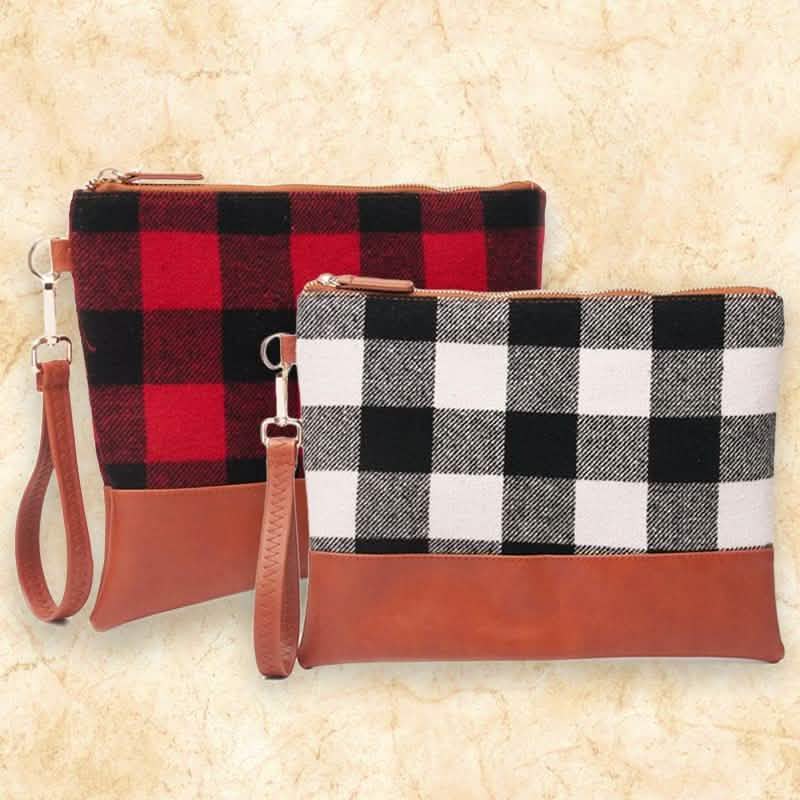 Clutch de cuadros de búfalo Pulsera resistente y ligera