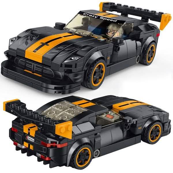 Modelo de coche de carreras de bloques de construcción