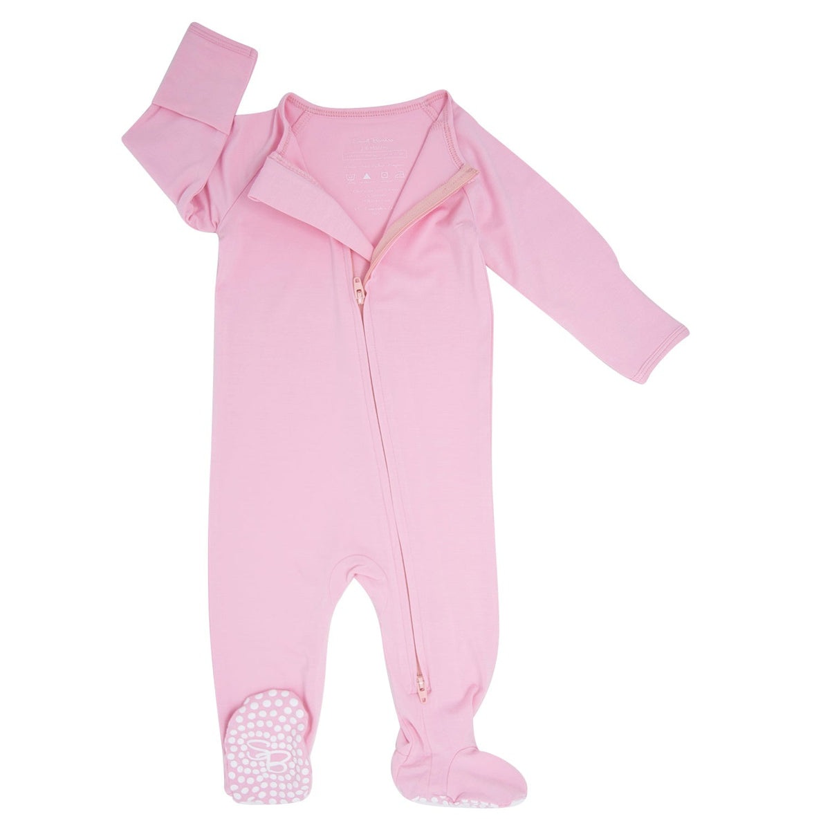 Pelele con cremallera rosa caramelo