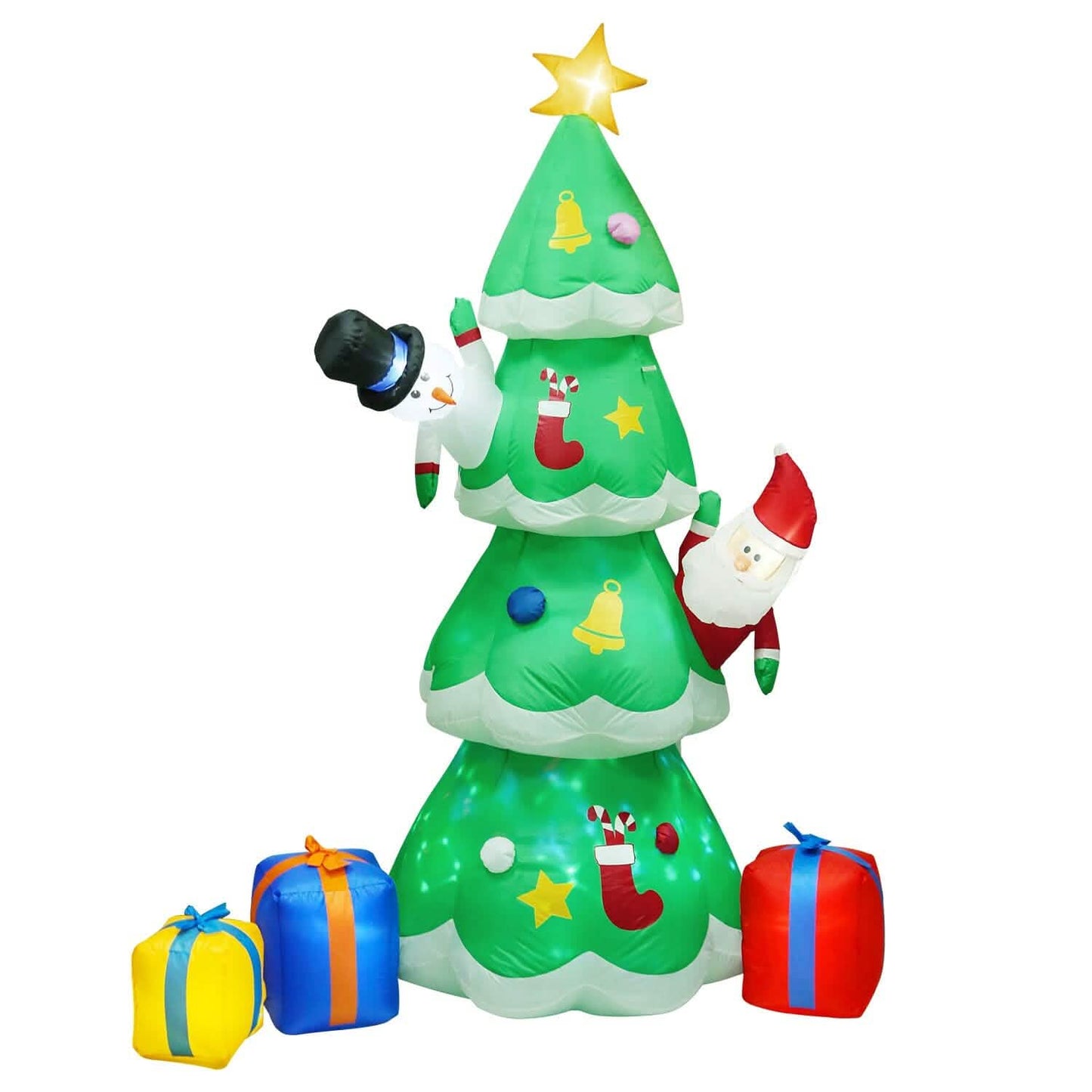 Decoración hinchable de árbol de Navidad con luces LED y ventilador incorporado