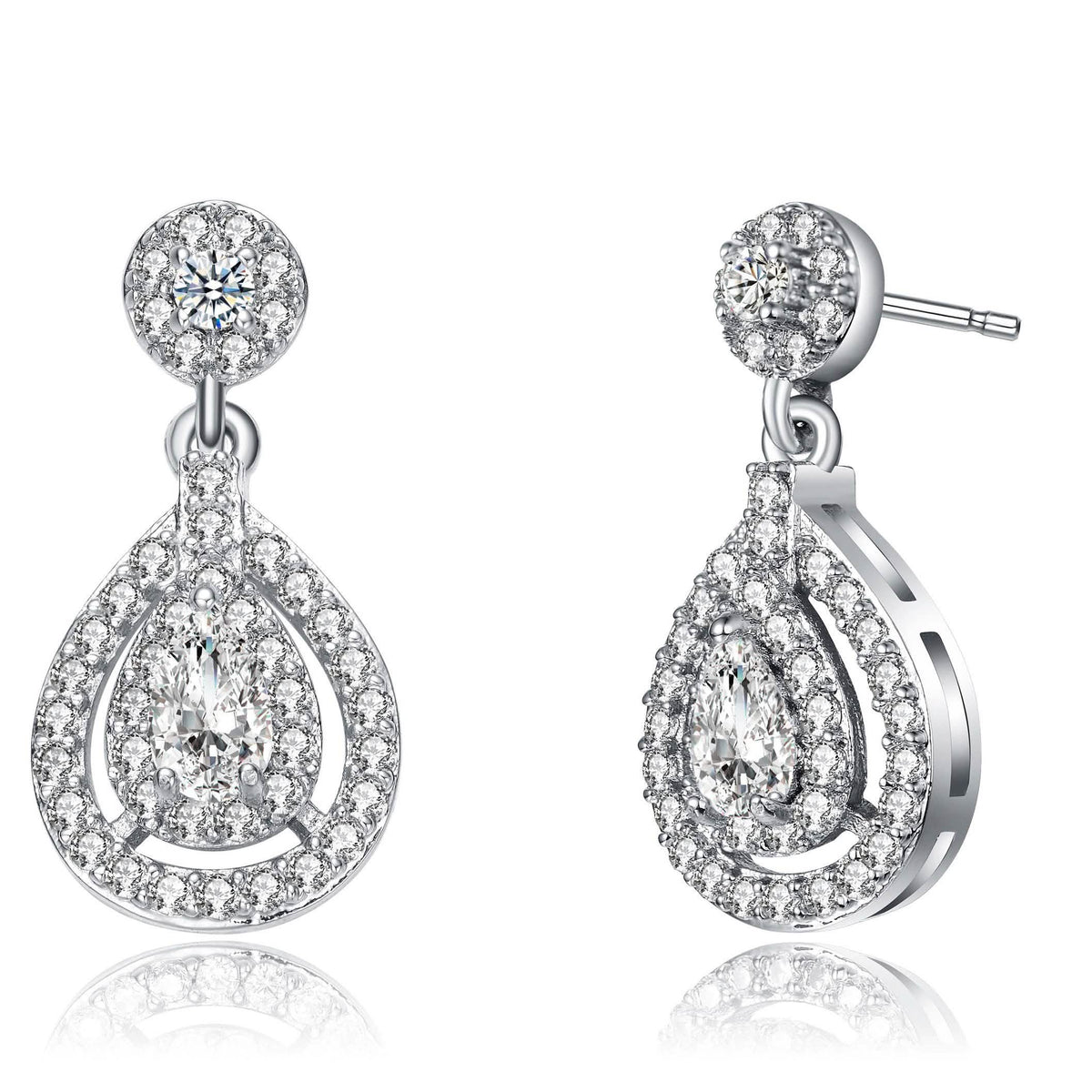 Pendientes transparentes con forma de gota