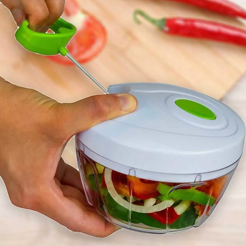 Picadora y Rebanadora de Verduras y Frutas Manual Compacta y Potente