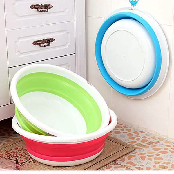 Cuenco de agua plegable creativo, lavabo portátil de viaje, herramienta de lavado, pasatiempos de moda