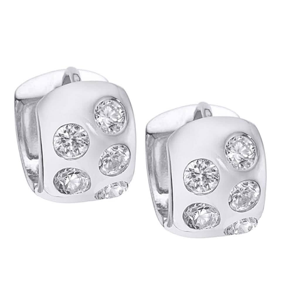 Pendientes de aro pequeños Crystal Mini Bezel Huggie