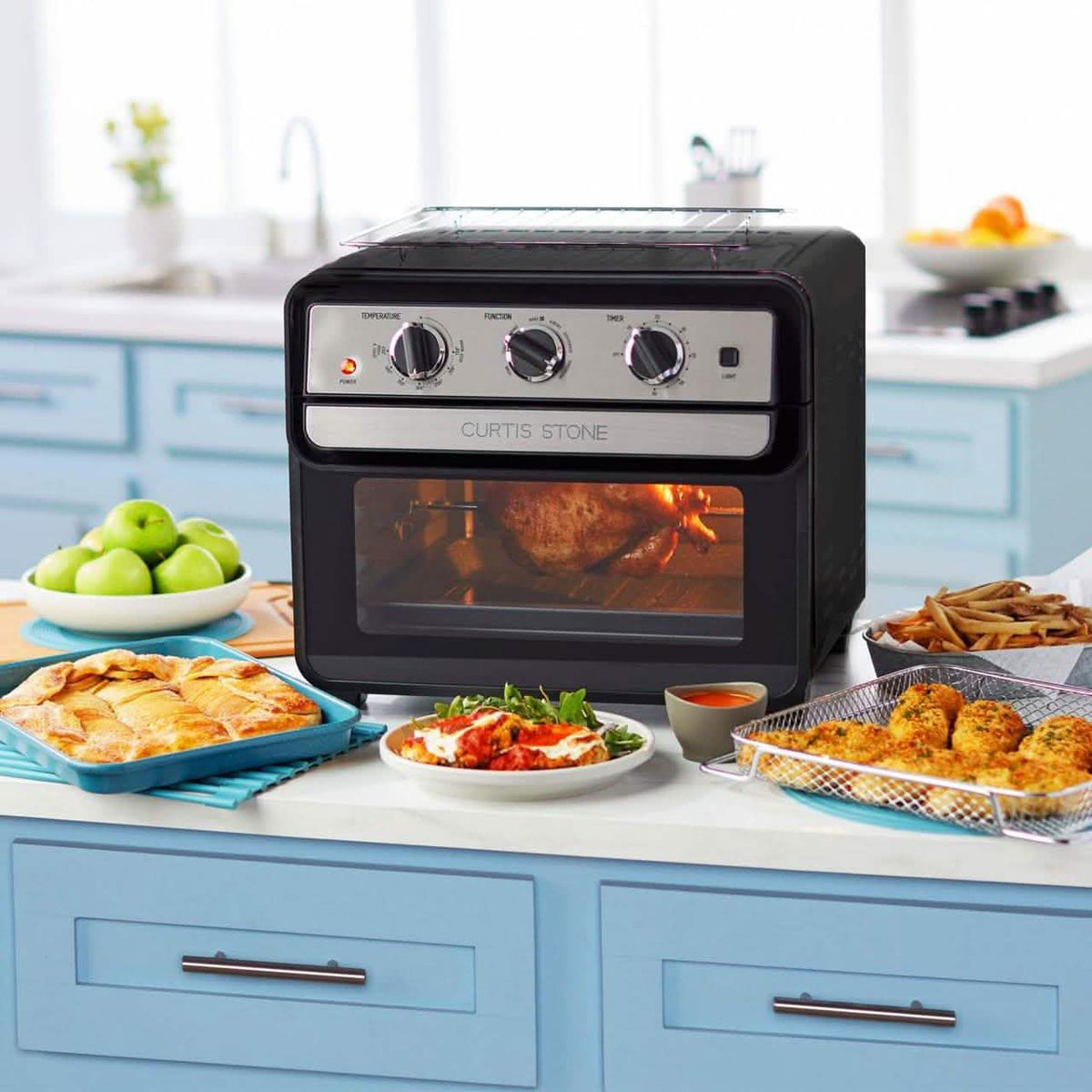 Horno Freidora de Aire Dura-Electric de 22 litros y 1700 W de Curtis Stone con asador (reacondicionado)