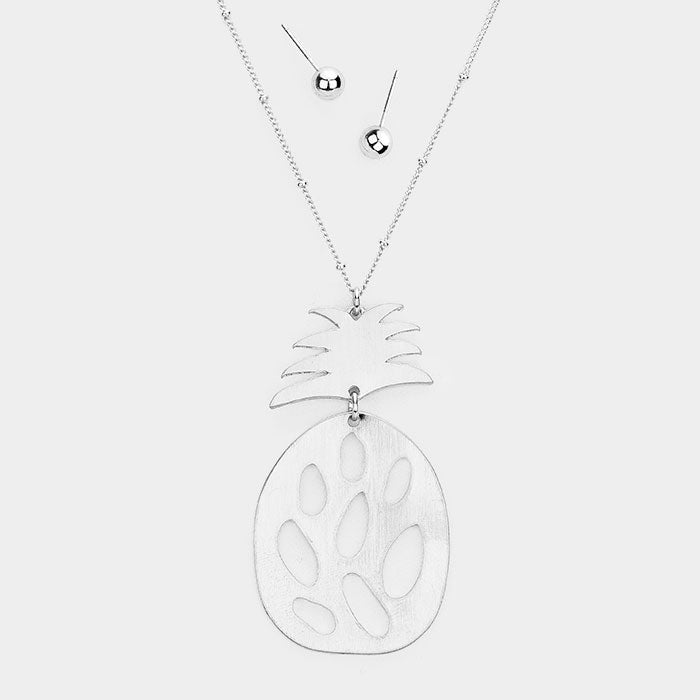 Cut out Pineapple Link Pendant Necklace
