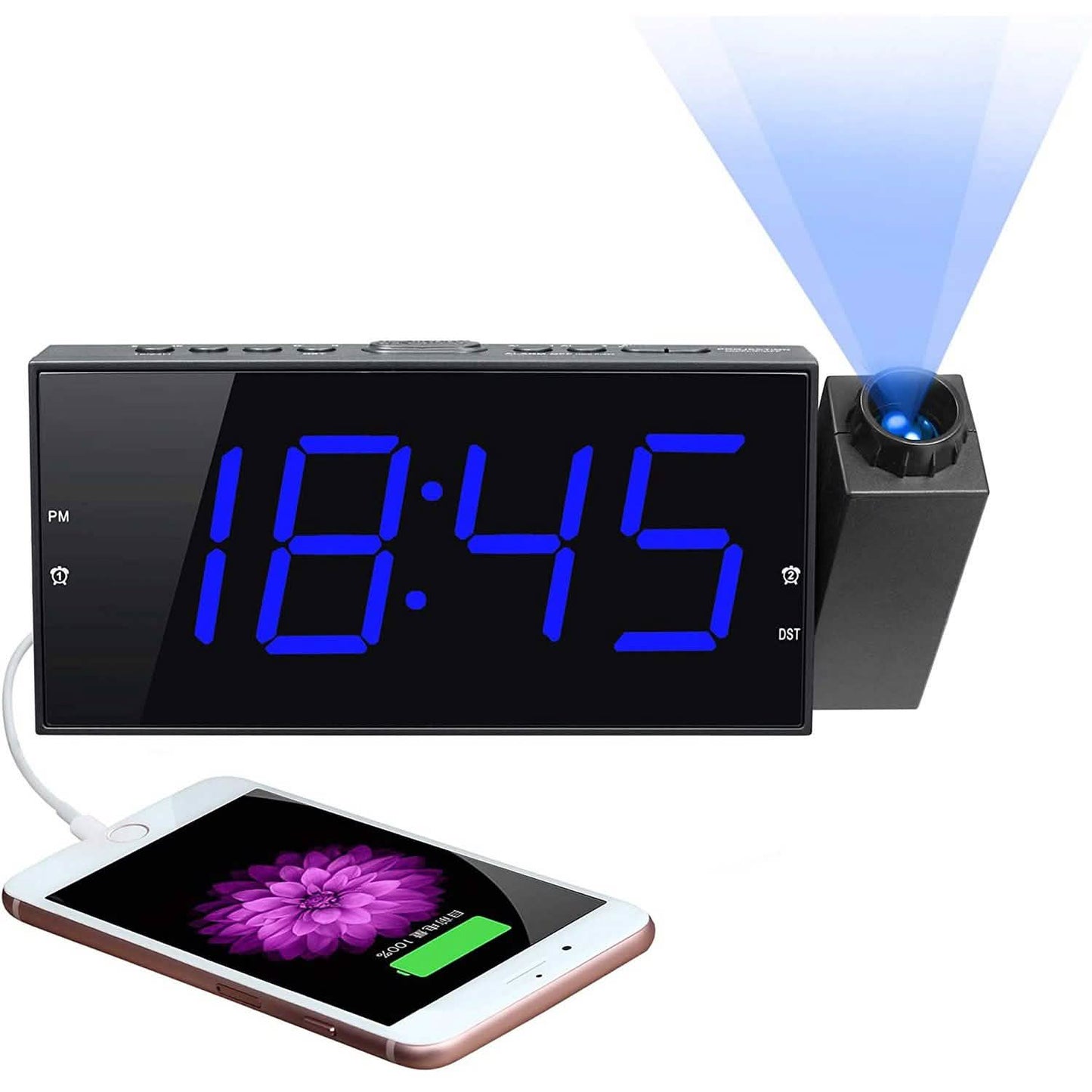Despertador digital con proyección
