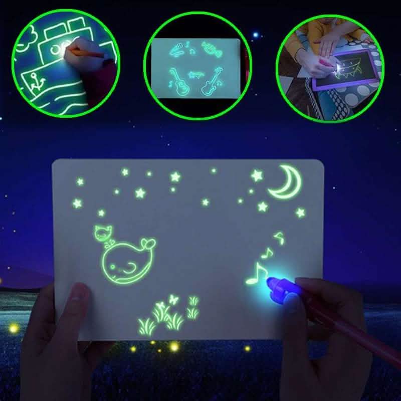 Pizarra mágica de dibujo con luz para niños