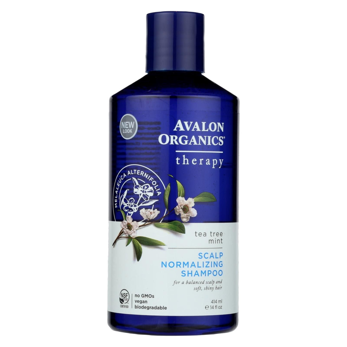 Champú Normalizador del Cuero Cabelludo con Árbol de Té y Menta de Avalon Organics - 14 Fl Oz