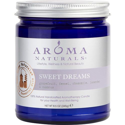 AROMATERAPIA SUEÑOS DULCES por ONE. VELA DE AROMATERAPIA EN UN ENVASE DE 3 X 3 PULGADAS. COMBINA LOS ACEITES ESENCIALES DE POMELO, HINOJO, MANZANILLA, LAVANDA Y MUSGO DE ROBLE. DURA APROX. 50 HRS.